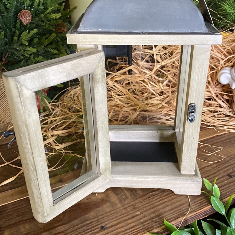 Williams Sonoma Wood and Metal Small Weathered Rustic Lantern - Picture 7 of 16